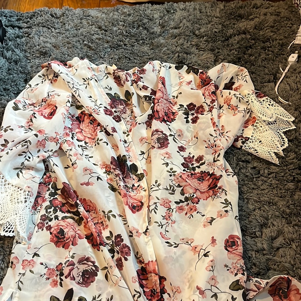 Floral print cover up